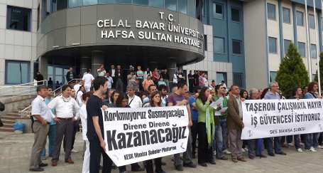 Grev pankartına tahammülsüzlük protesto edildi