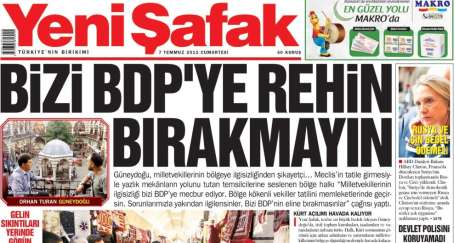 Yeni Şafak’ın ‘halk’ı BDP’ye karşı!