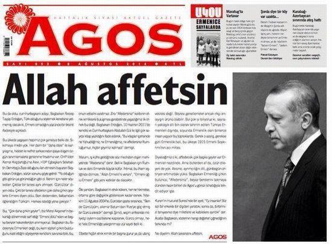 Agos\'tan Erdoğan\'a: Allah affetsin