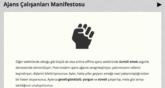 Ajans çalışanları Manifesto yayınladı