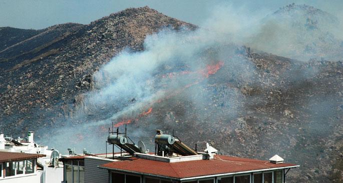 Bodrum’da korkutan yangın