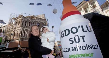 Greenpeace’den ‘GDO’lu süt’ protestosu