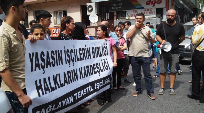 Çağlayan’da işçiler ırkçı saldırıları protesto etti