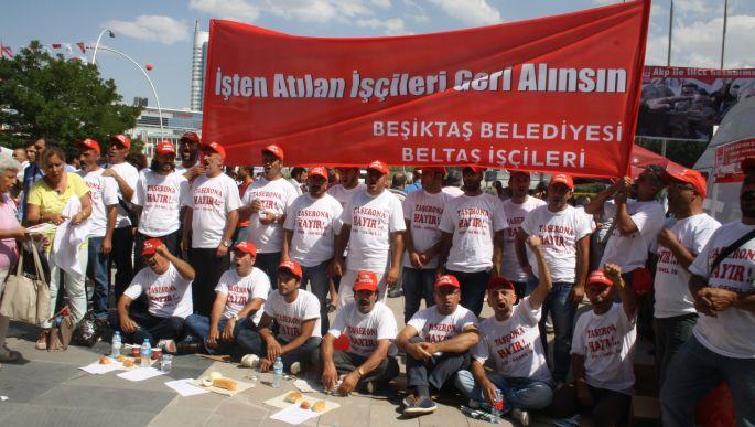 CHP kurultayında işçi protestosu