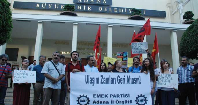 Emek Partisi, Adana\'daki ulaşım zammını protesto etti