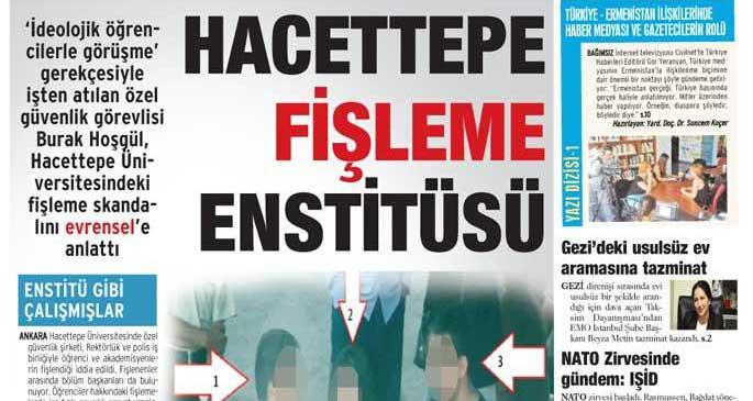 \'Hacettepe\'de fişleme\' haberimiz Meclis gündeminde