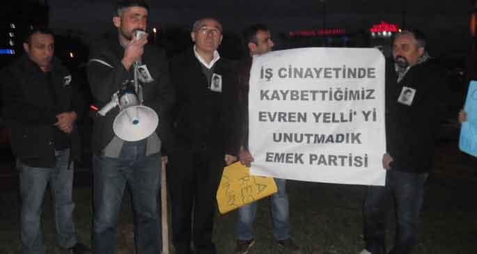 İş cinayetinde yaşamını yitiren Evren Yelli anıldı