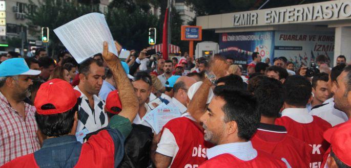 İzmir Fuarı\'nda taşeron protestosu