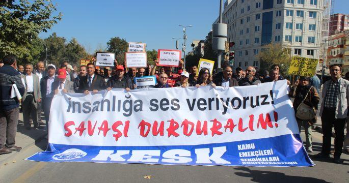 KESK, Kobanê, demokrasi ve barış için alanlara çıktı