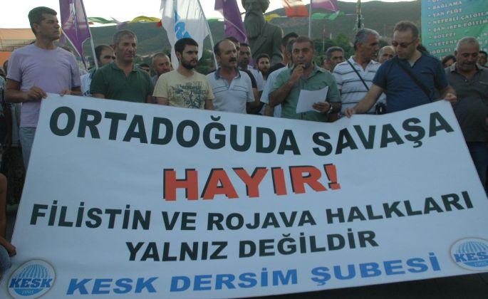 Dersim\'de Rojava ve Filistin\'e saldırılar protesto edildi