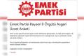 Emek Partisi Kayseri İl Örgütü asgari ücret anketi başlattı