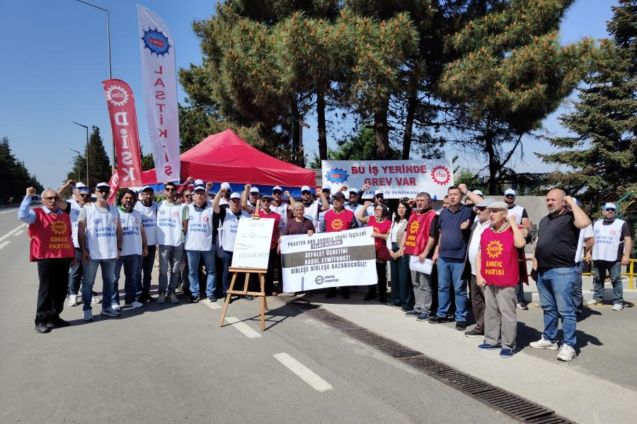 EMEP'ten grevdeki P&G işçilerine destek ziyareti: Her zaman mücadele edenler kazanır