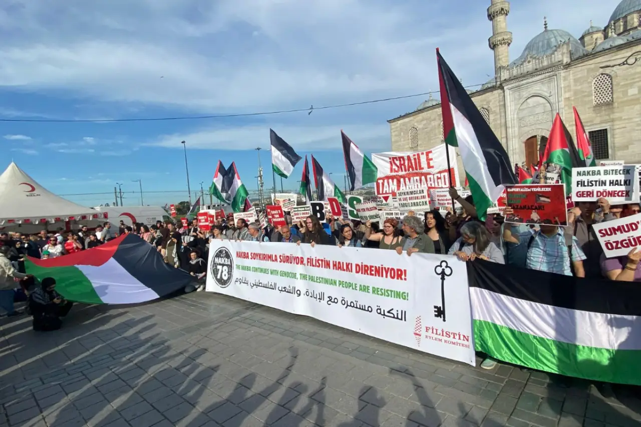 Nakba’nın 78. yılında İstanbul’da Filistin yürüyüşü: “Filistin’le dayanışmayı meydanlardan iş yerlerine, limanlara taşıyalım”