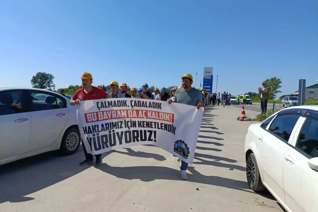 Edirne'de Özşen Madencilik işçileri direnişin 6. gününde: Madenciler Atatürk Meydanı'na yürüyor