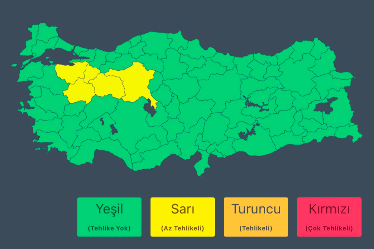 Bakanlıktan 5 il için sarı kodlu uyarı: Kuvvetli sağanak bekleniyor