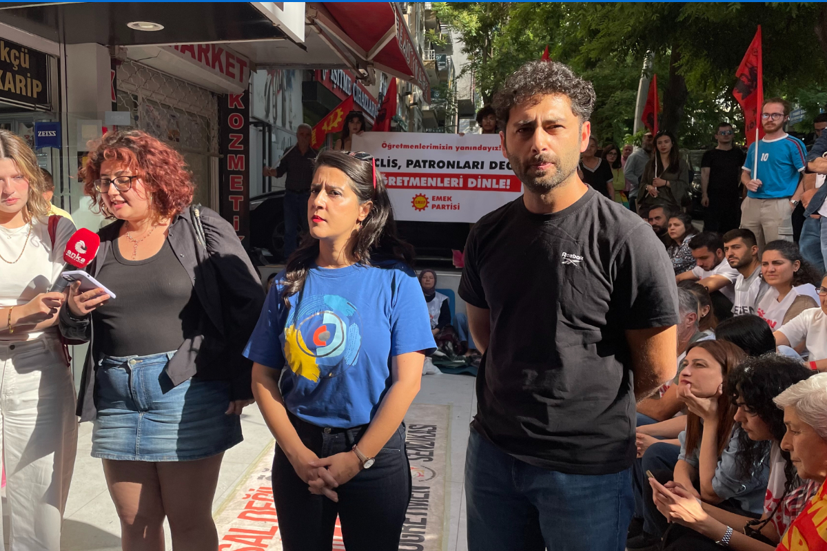 EMEP’li Karaca, Ankara’da direnen öğretmenleri ziyaret etti: Mücadelenin yeri burası