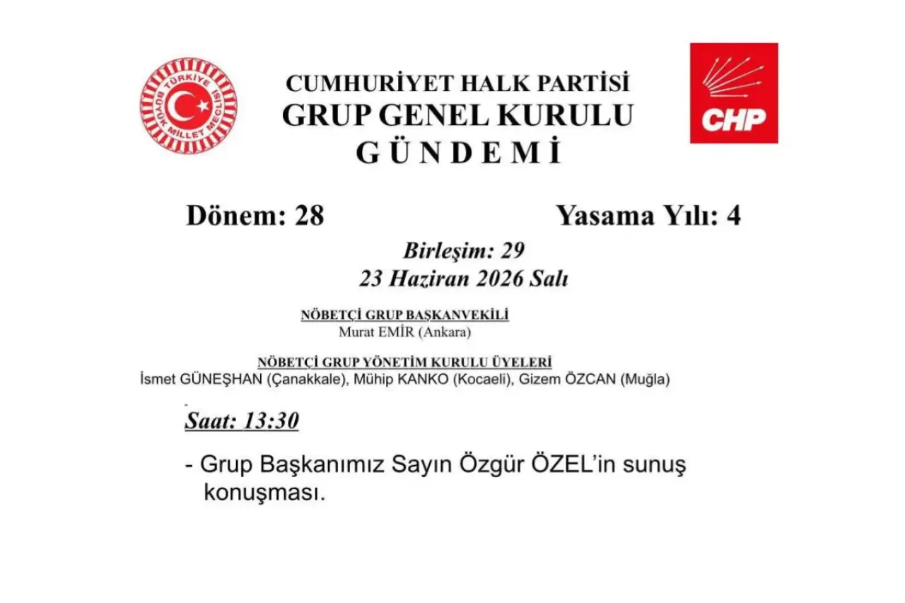 CHP lideri Özel'den grup toplantısında konuşma kararı