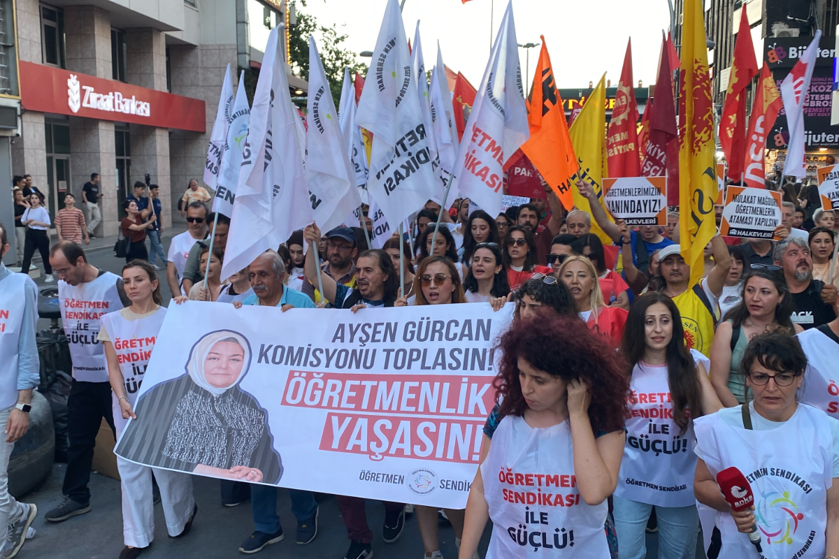 Ankara’da öğretmenlere yönelik müdahale İstanbul’da protesto edildi