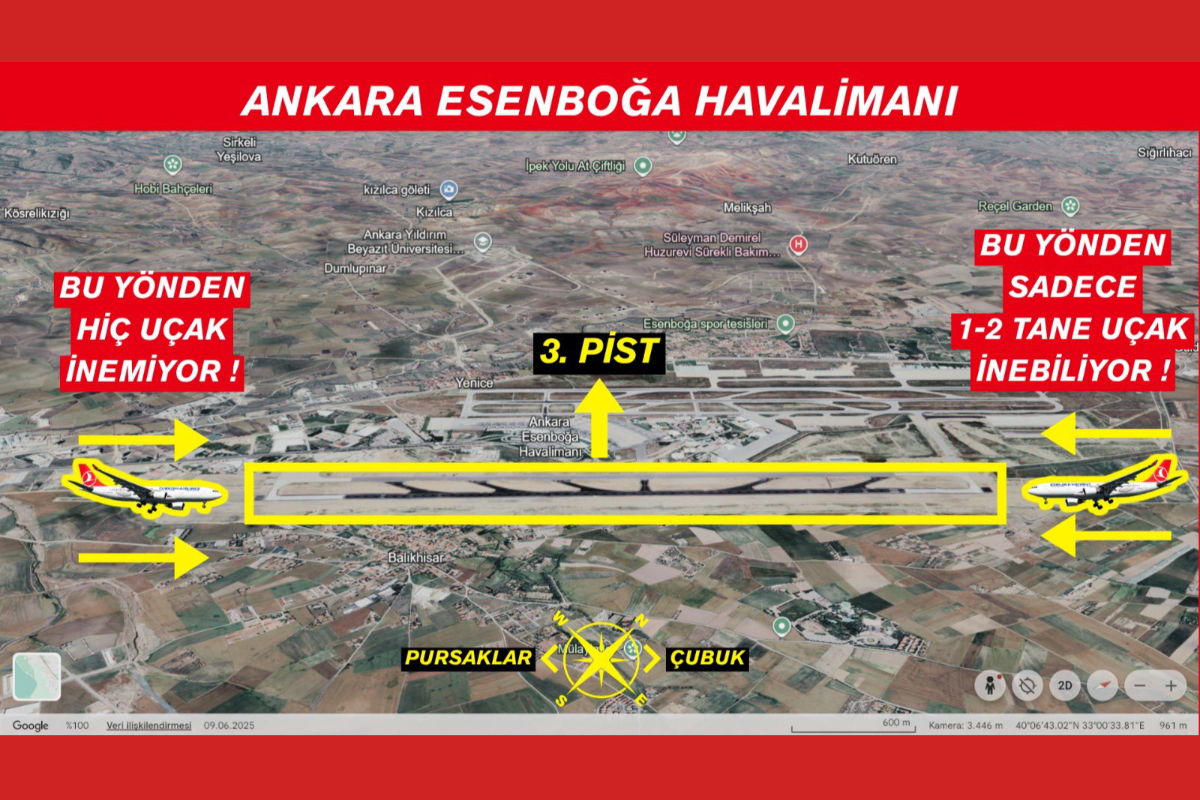 CHP'li Yavuzyılmaz'dan Esenboğa'daki 3. piste ilişkin açıklama: 'Uçaklar yeni piste neredeyse hiç inemiyor'