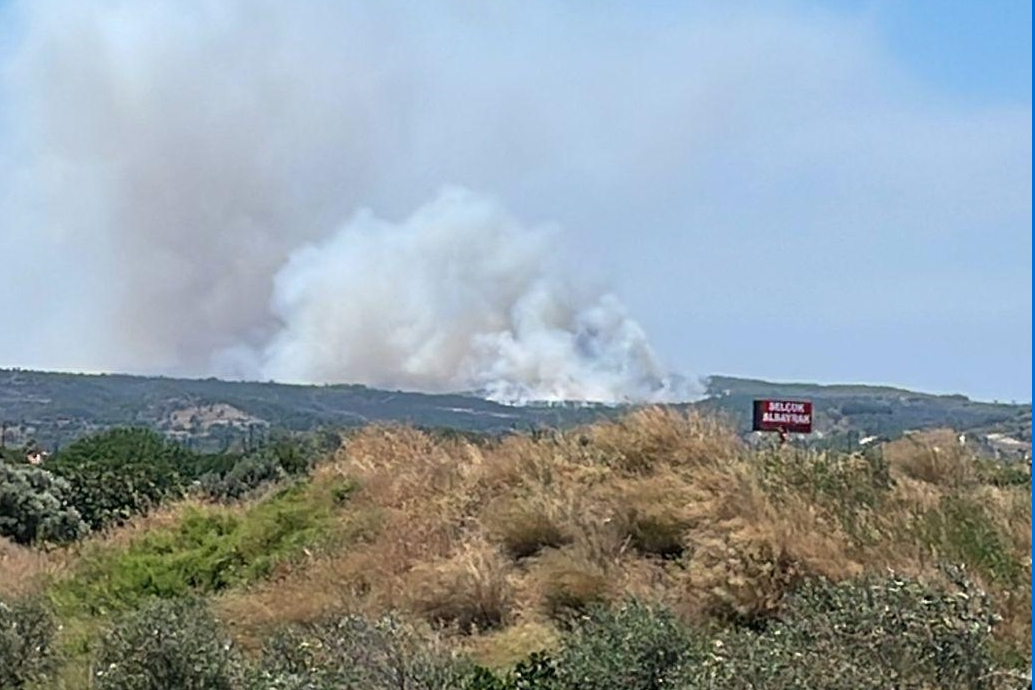 İzmir'de yangın makilik alana sıçradı