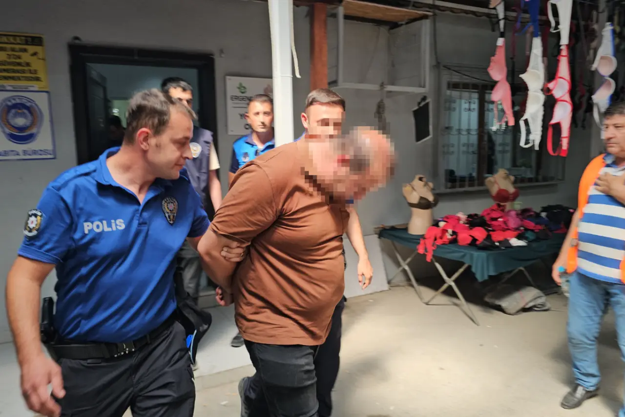 Pazar yerinde kadınların görüntülerini çeken şüpheliye gözaltı