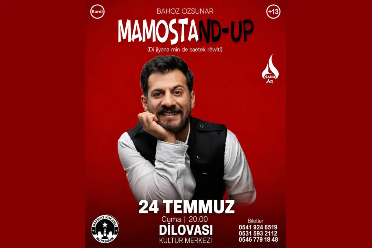 Bahoz Ozsunar, Kürtçe stand-up gösterisiyle Dilovası'nda sahne alacak