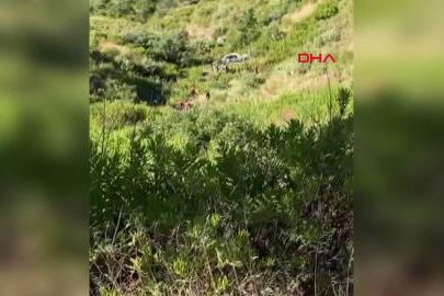 Antalya'da kamyonet uçuruma yuvarlandı