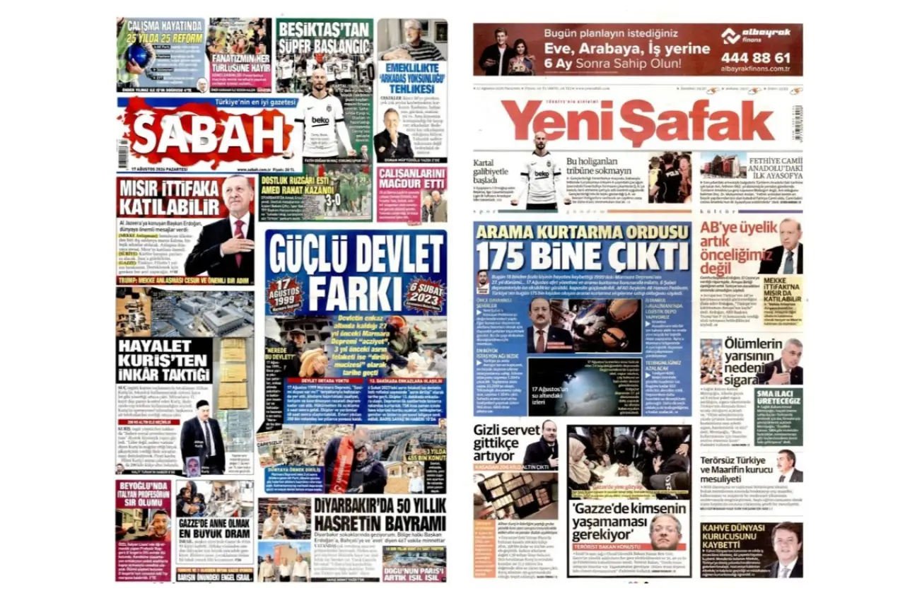 17 Ağustos'un yıl dönümünde manşetlerde 'güçlü devlet' iddiası