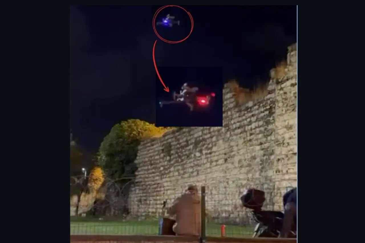 Bilim kurgu filmlerini aratmayan alkol denetimi: Polis parkta içki içenleri dronla uyardı
