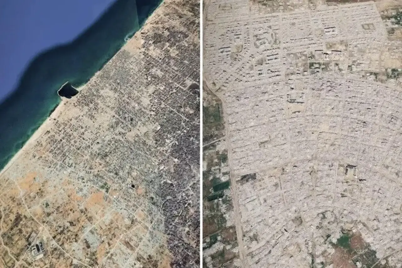 İsrail'in Gazze'deki yıkımı, Google Haritalar'ın uydu görüntülerine yansıdı
