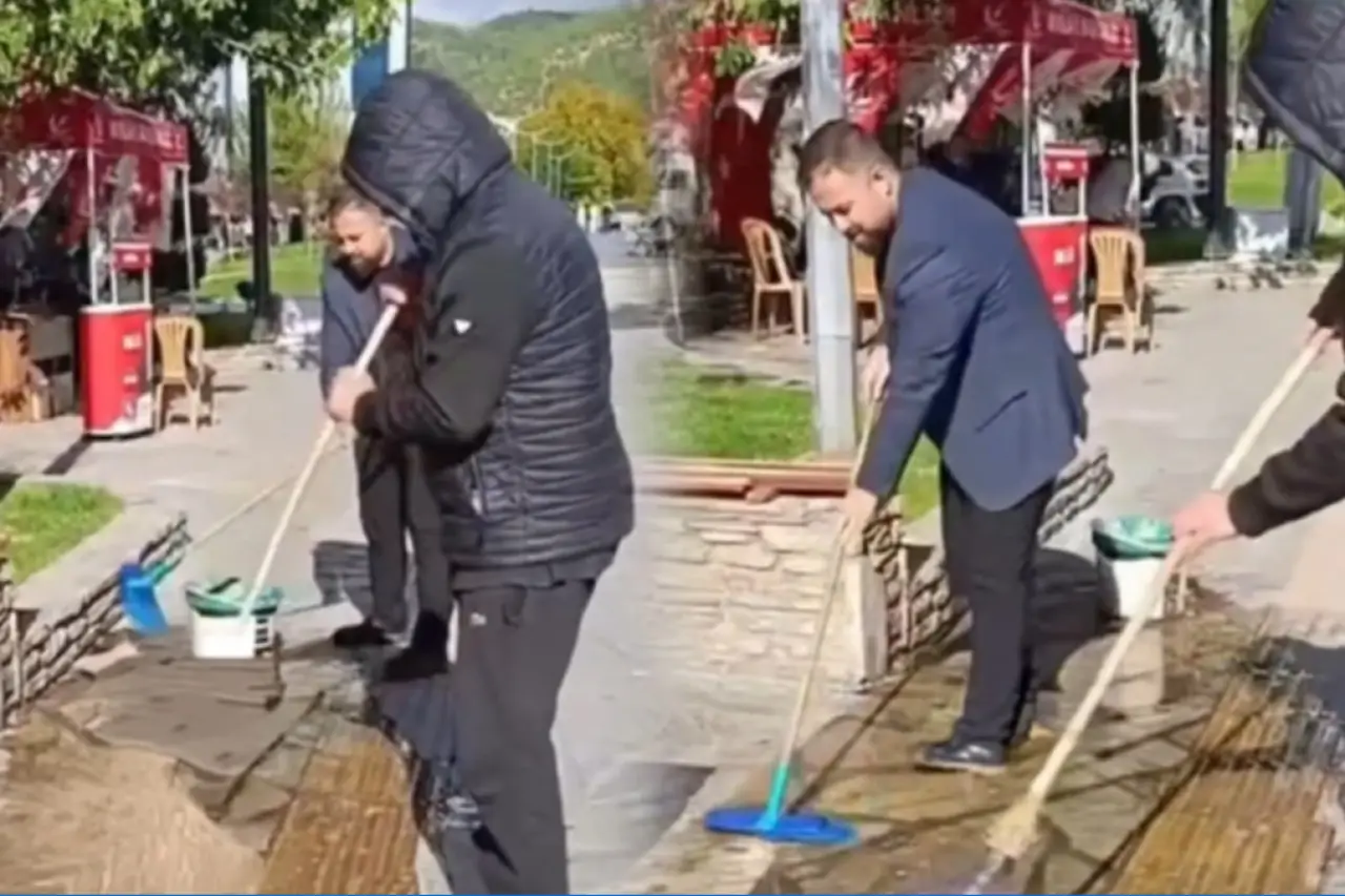 Yeniden Refah Partisinin “kirli” provokasyonuna tepki yağdı: DEM Partinin açıklama yaptığı alanı sirkeli suyla yıkadılar