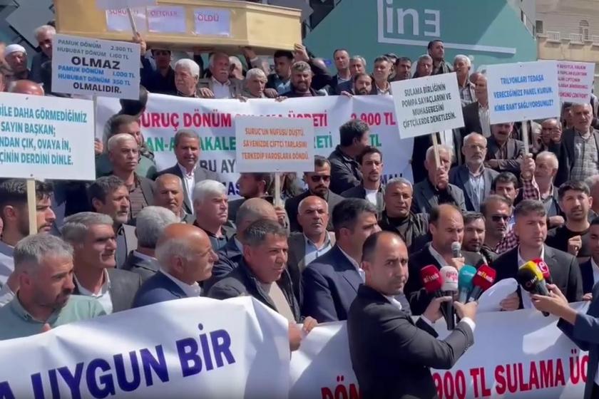 Suruçlu çiftçilerden “Tabutlu” tarımsal sulama protestosu