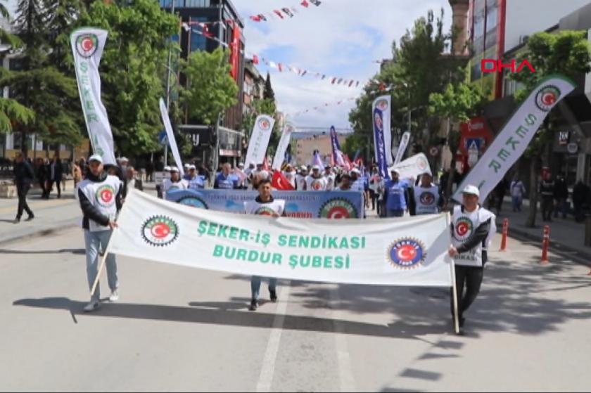 Burdur’da emekçiler hakları için yürüdü