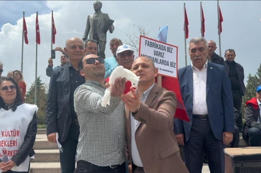 Kırıkkale’deki 1 Mayıs kutlamalarında "barış güvercini" uçuruldu