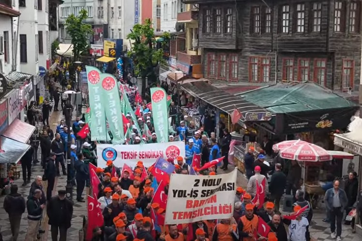 Bartın'da emekçiler hakları için yürüdü