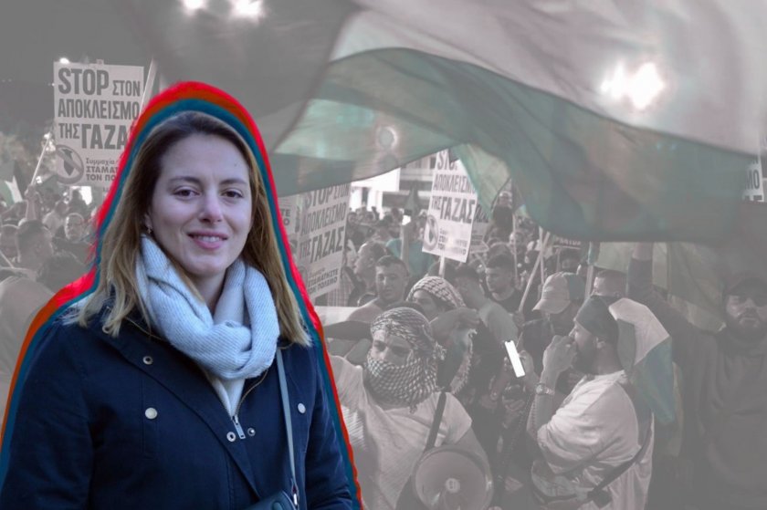 Christini Desi Louka, who participated in the Gaza March:Greek people are against war, but government cooperates with NATO