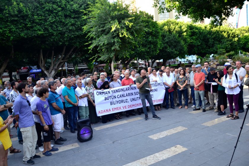 Adana’da Emek ve Demokrasi Platformu’ndan yangınlara tepki: “Bu bir doğal afet değil, ihmaller zinciridir”