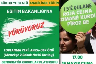 ‘Kürtçeye statü’ talebiyle Milli Eğitim Bakanlığına yürüyüş düzenlenecek