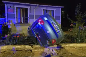 Edirne'de otomobil takla attı: 1 kişi yaralandı
