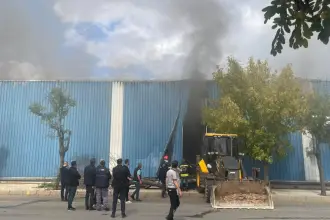 Antep'te pamuk fabrikasında yangın çıktı
