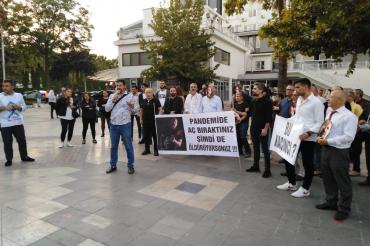 Denizli'de Onur Şener eylemi: Pandemide aç bıraktınız şimdi öldürüyorsunuz