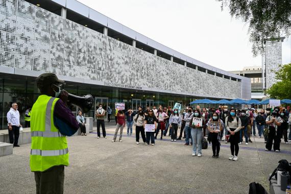 ABD'de San Jose Eyalet Üniversitesinde eylem