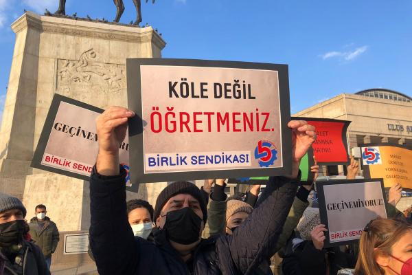 Özel sektör öğretmenleri eylem yaptı