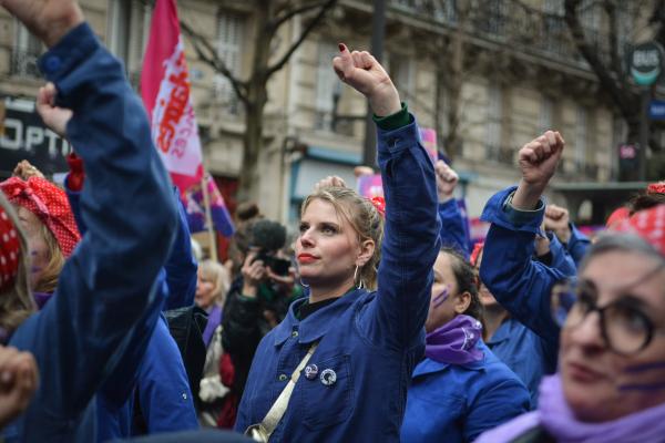 Fransa'nın başkenti Paris'teki 8 Mart eylemlerinden fotoğraf.