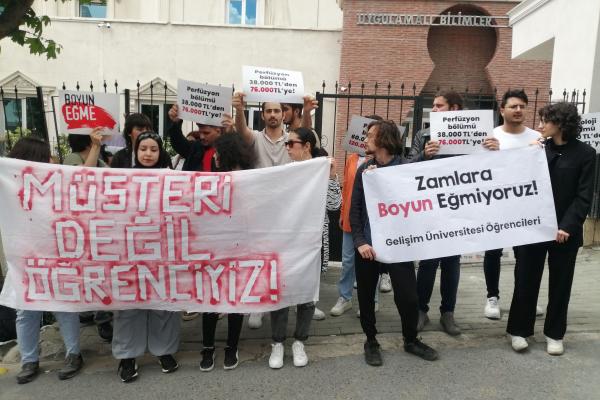 Gelişim Üniversitesi öğrencileri fahiş zam protestosu