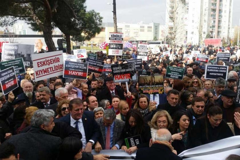 Eskişehir’de yasağa rağmen termik santral protesto edildi