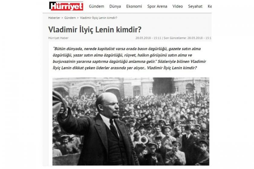 Hürriyet'ten manidar Lenin haberi