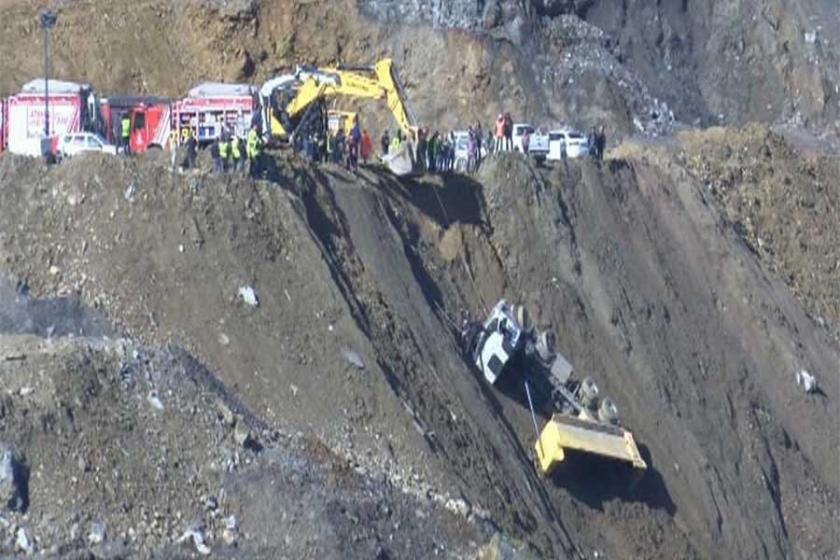 Sultangazi'de uçuruma sürüklenen hafriyat kamyonunda can pazarı