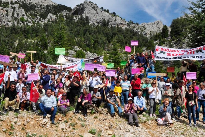 İbradı’da mermer ocağına kitlesel tepki