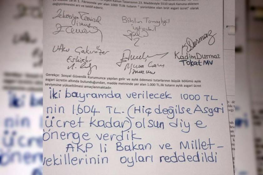 'Emeklilere asgari ücret kadar ikramiye' teklifini AKP reddetti